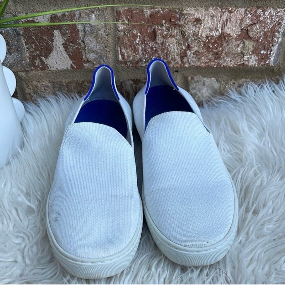 Rothys The Original Knit Sneaker Slip On Tennis Shoe - White - Women's Size 9